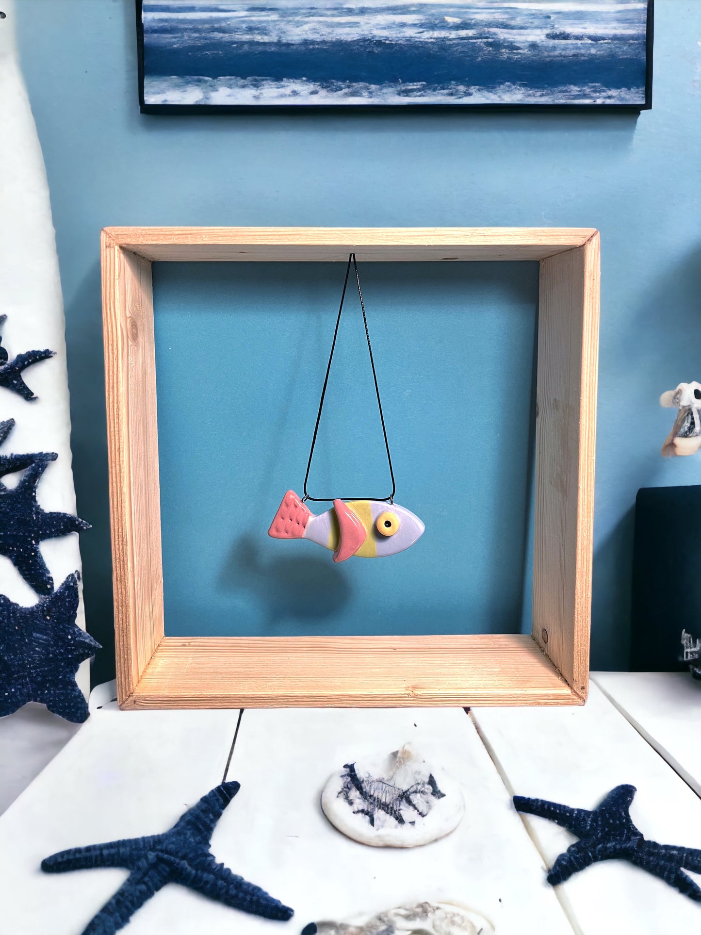 Suspended fish frame