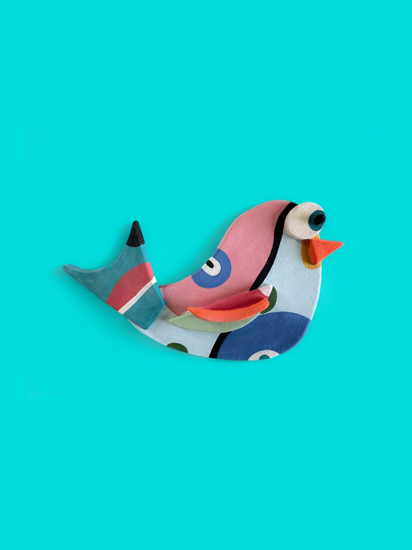 Colorful ceramic bird