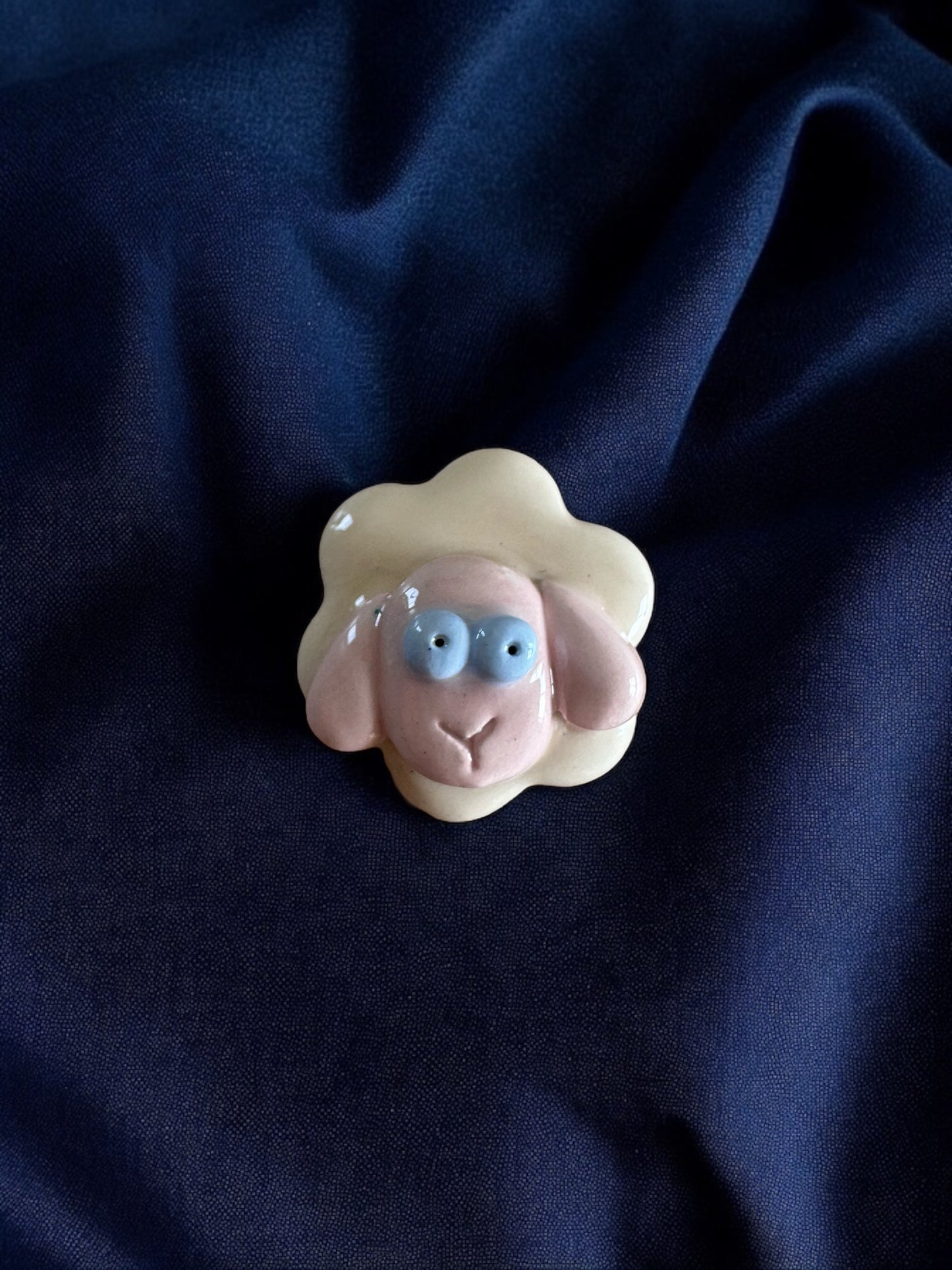 Ceramic Sheep Pins ( with necklace )