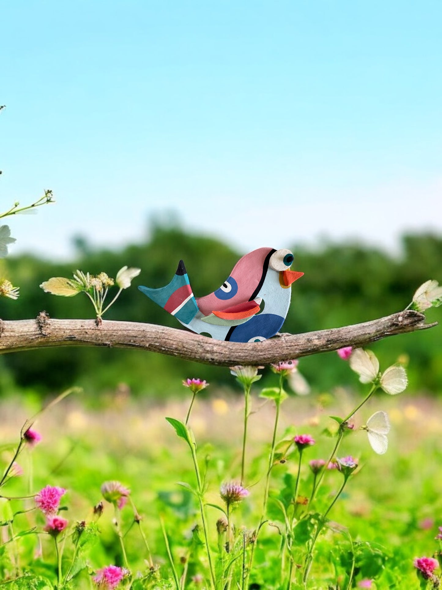 Colorful ceramic bird
