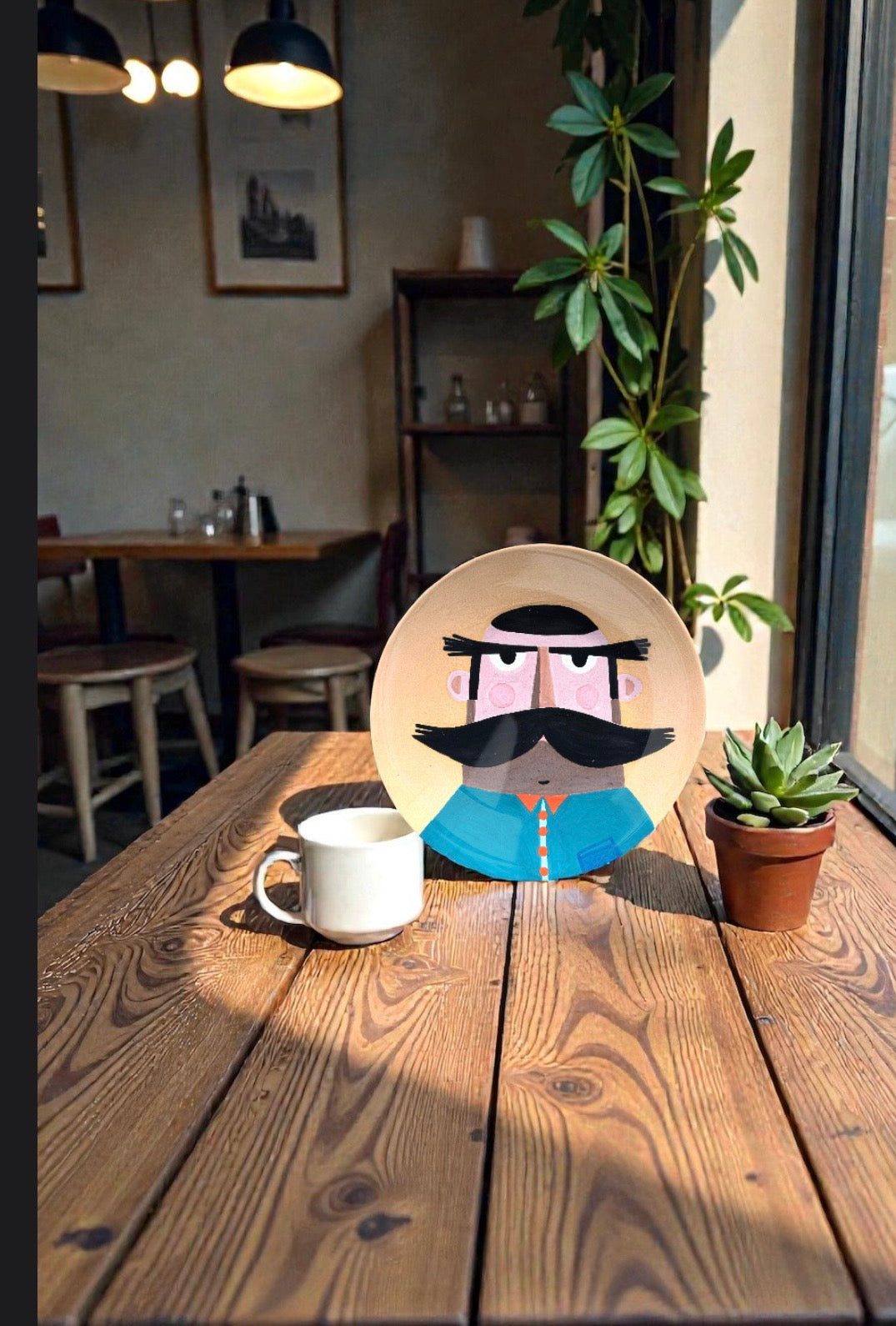 Big Mustaches Ceramic Plate