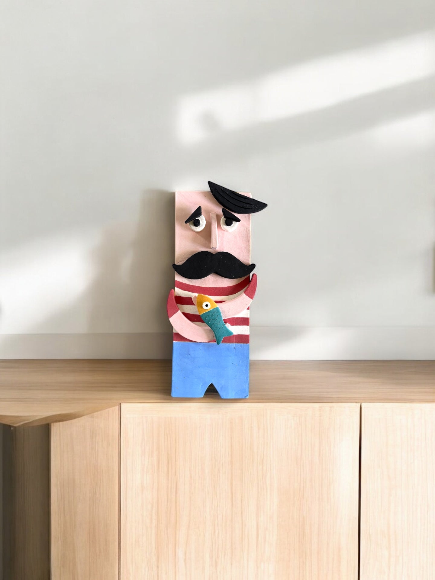 Ceramic Fisherman Wall Decor