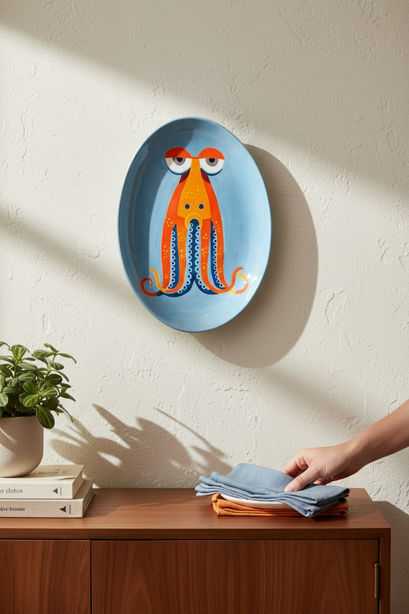 The Octopus Ceramic Plate Oval