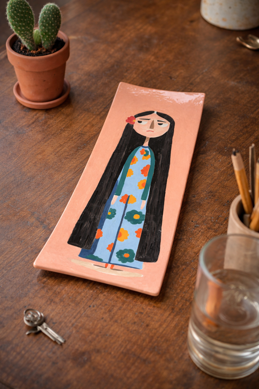 The Flowers Girl Rectangular Plate