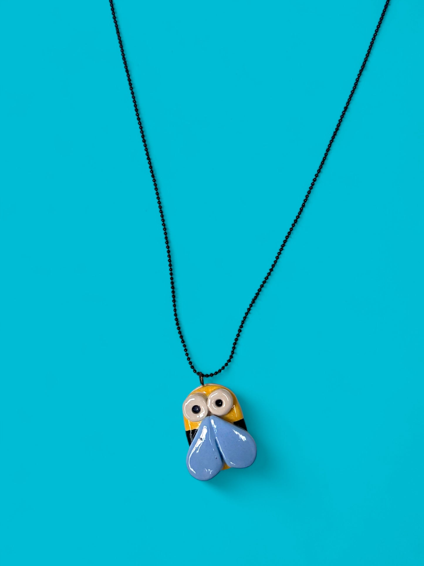 Ceramic Bee Pendant ( with necklace )
