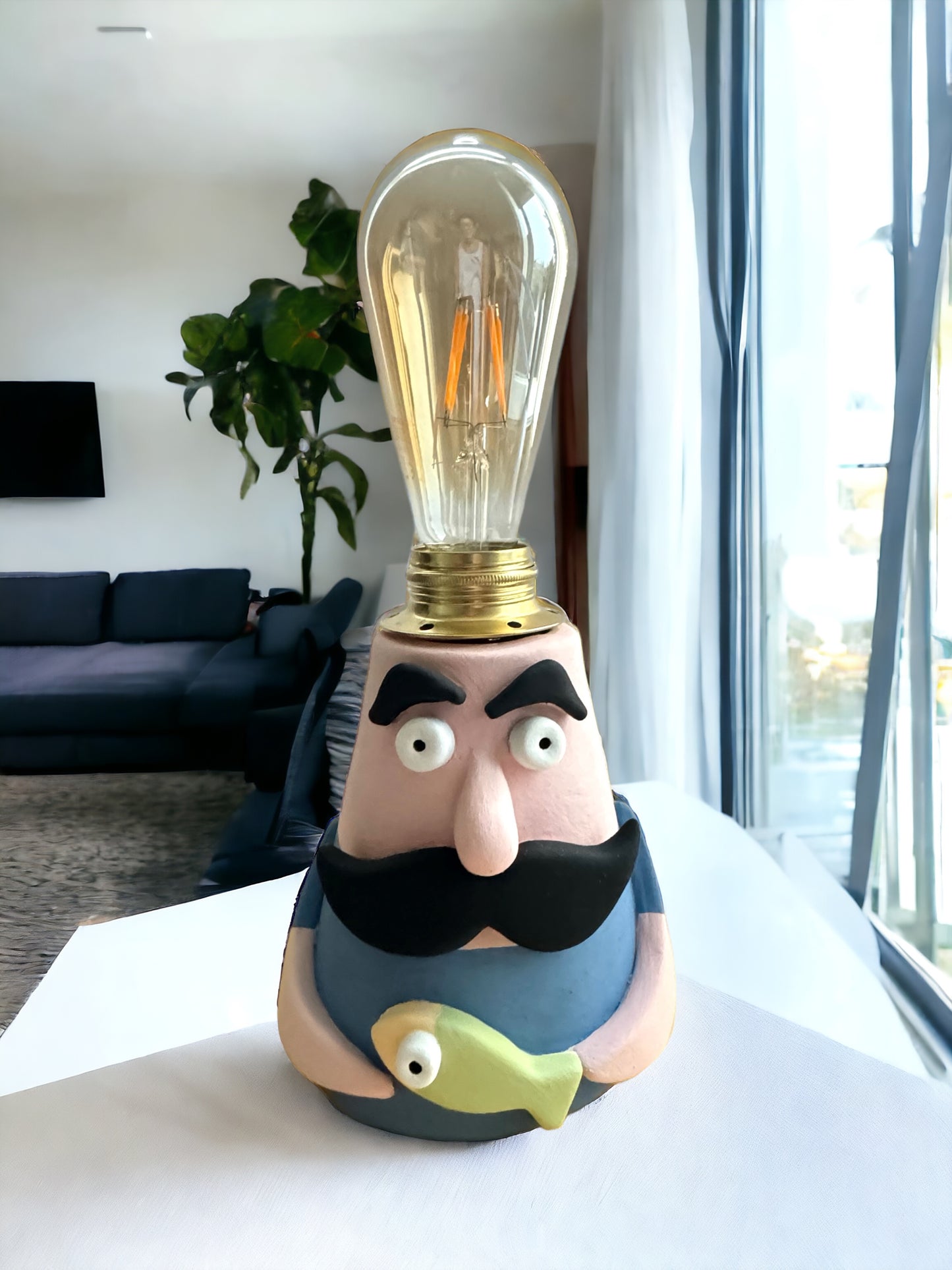 Ceramic Fisherman Lamp