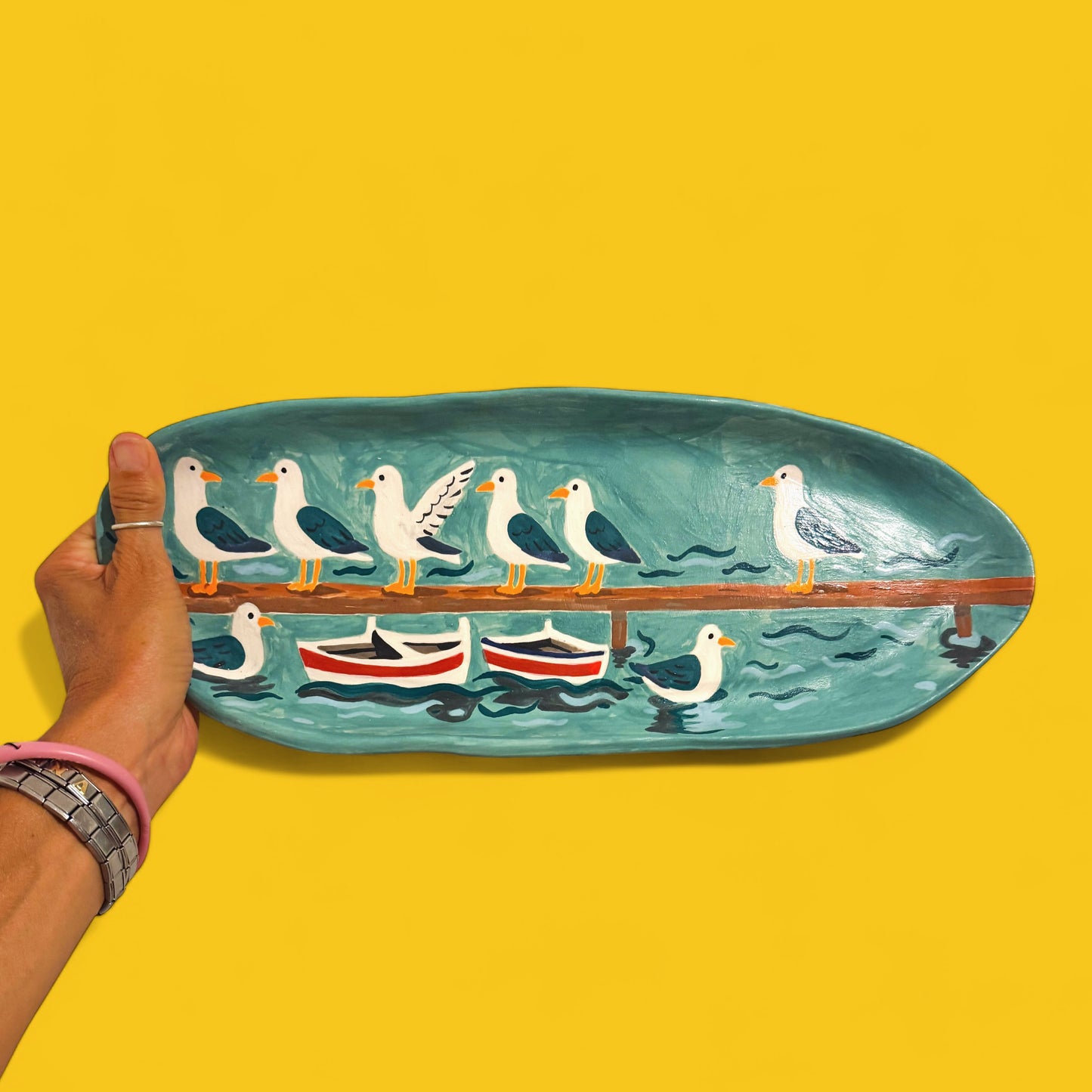 Seagulls Long  Plate