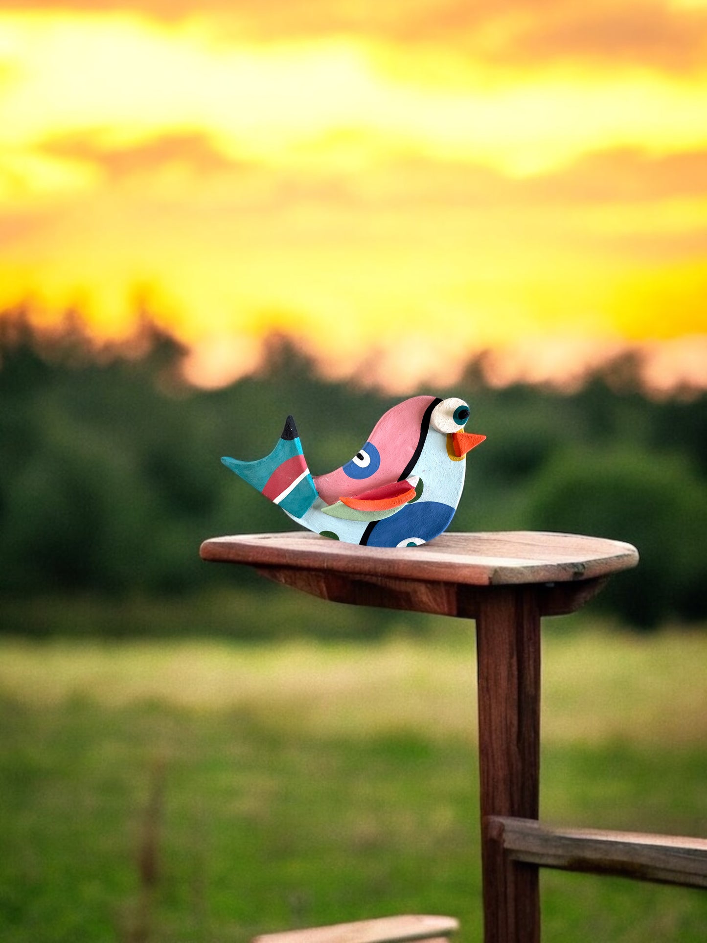 Colorful ceramic bird