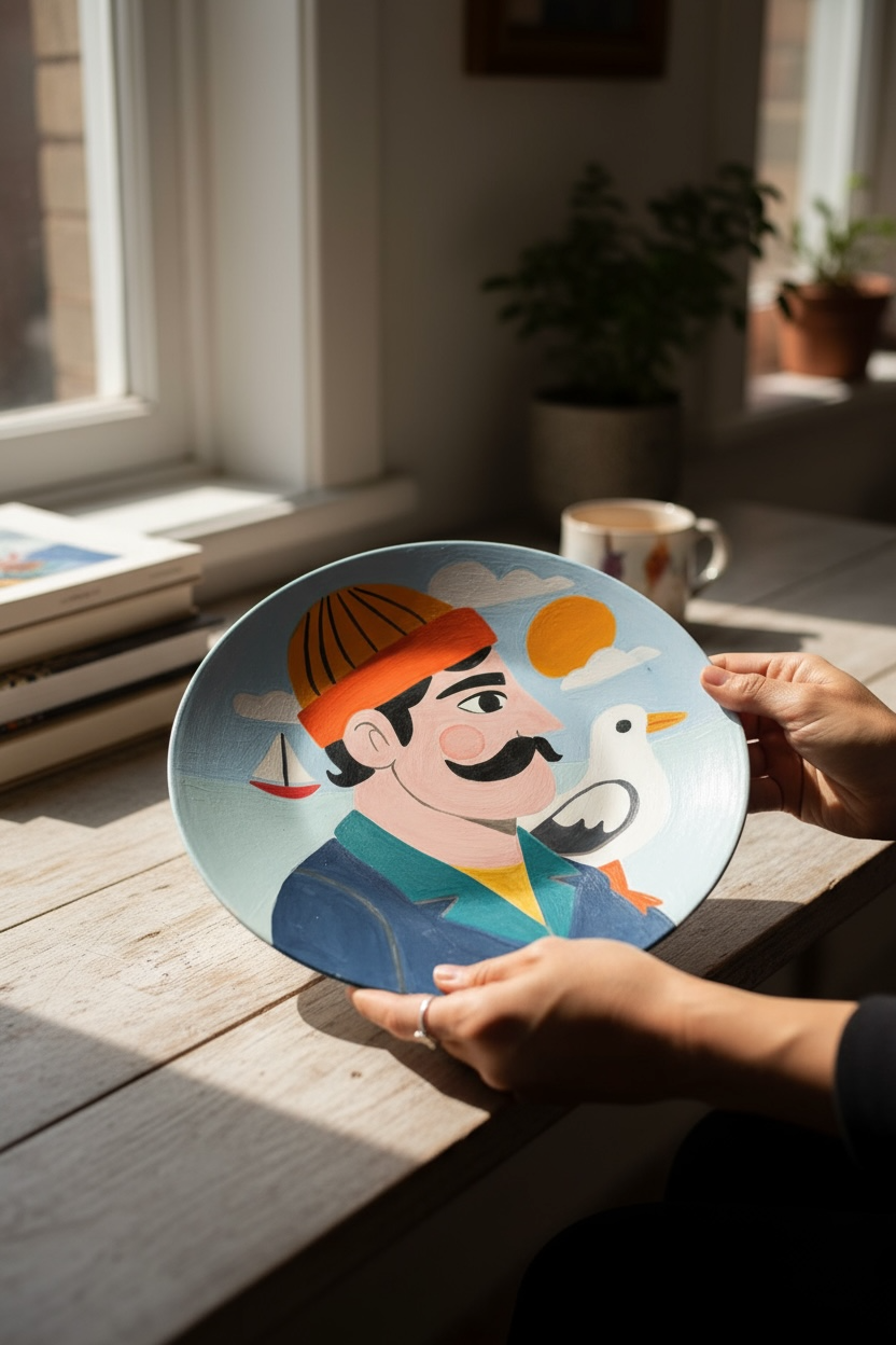 The Seagull and the Sailor Big Round Plate