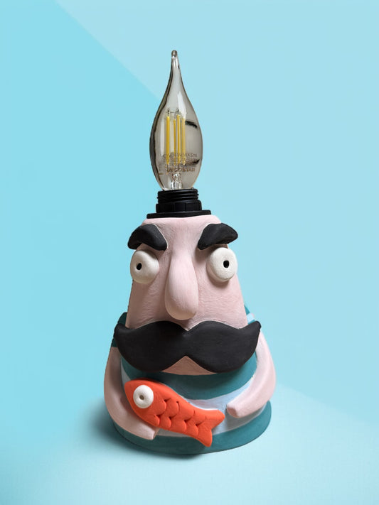 Ceramic Fisherman Lamp