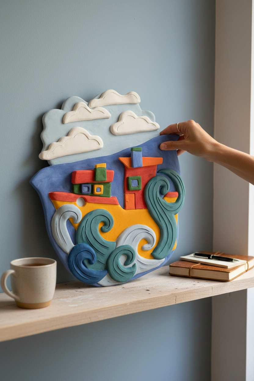 The Fishing Boat - Wall Sculpture