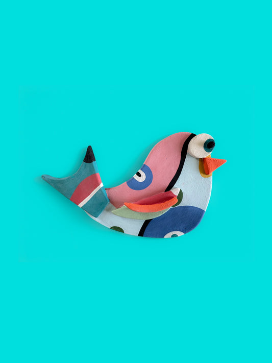 Colorful ceramic bird
