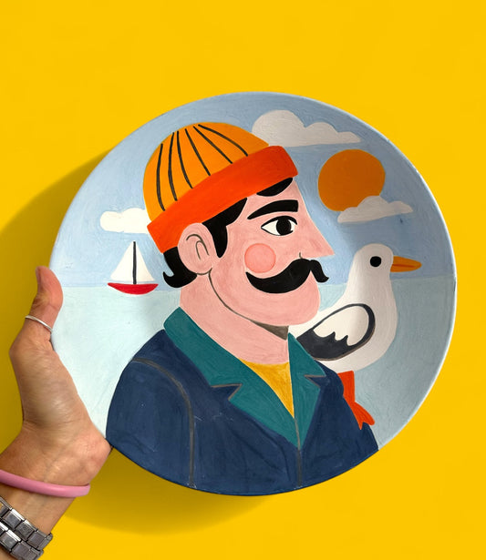 The Seagull and the Sailor Big Round Plate