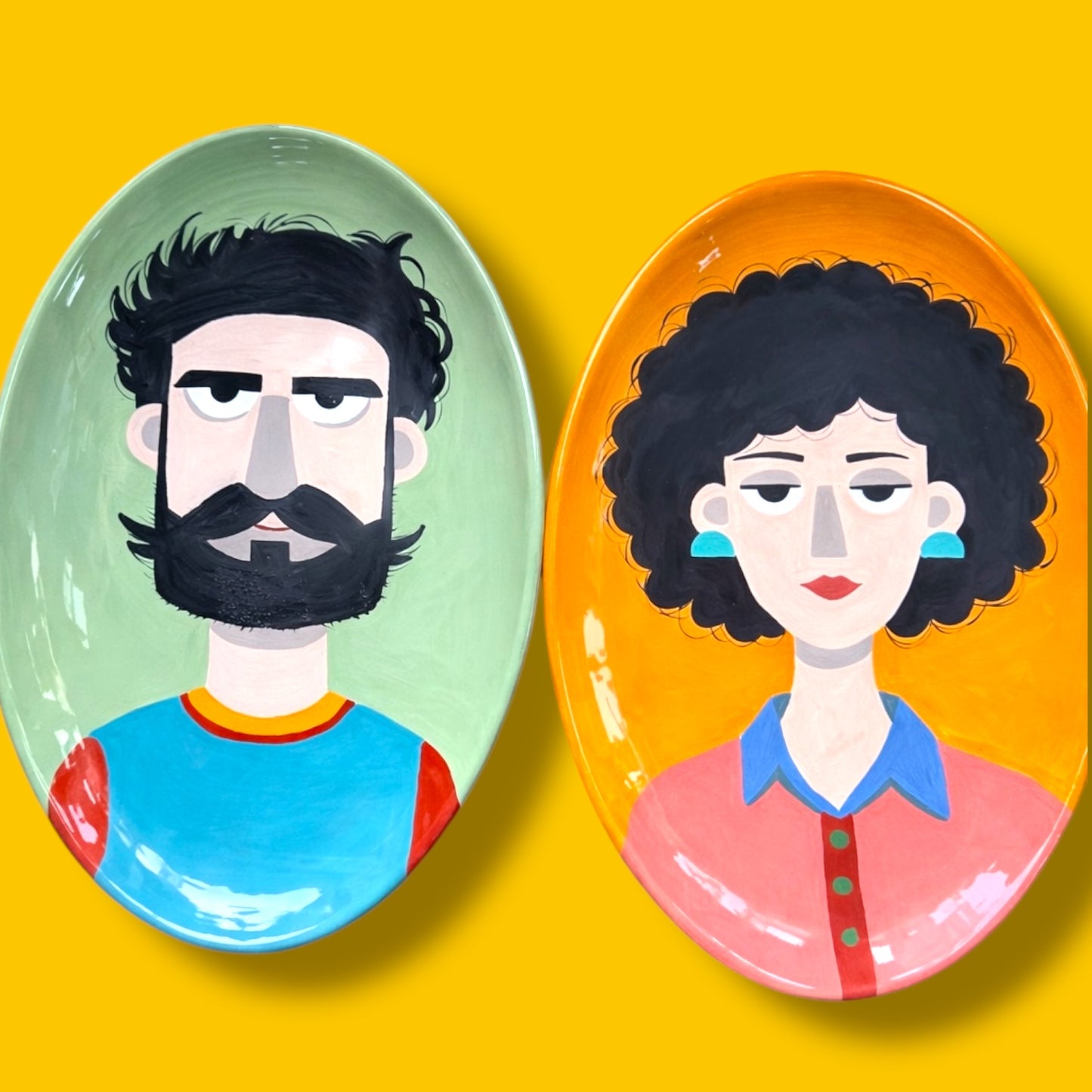 Custom Oval Plates – Hand-Painted Ceramic (22 x 30 cm)