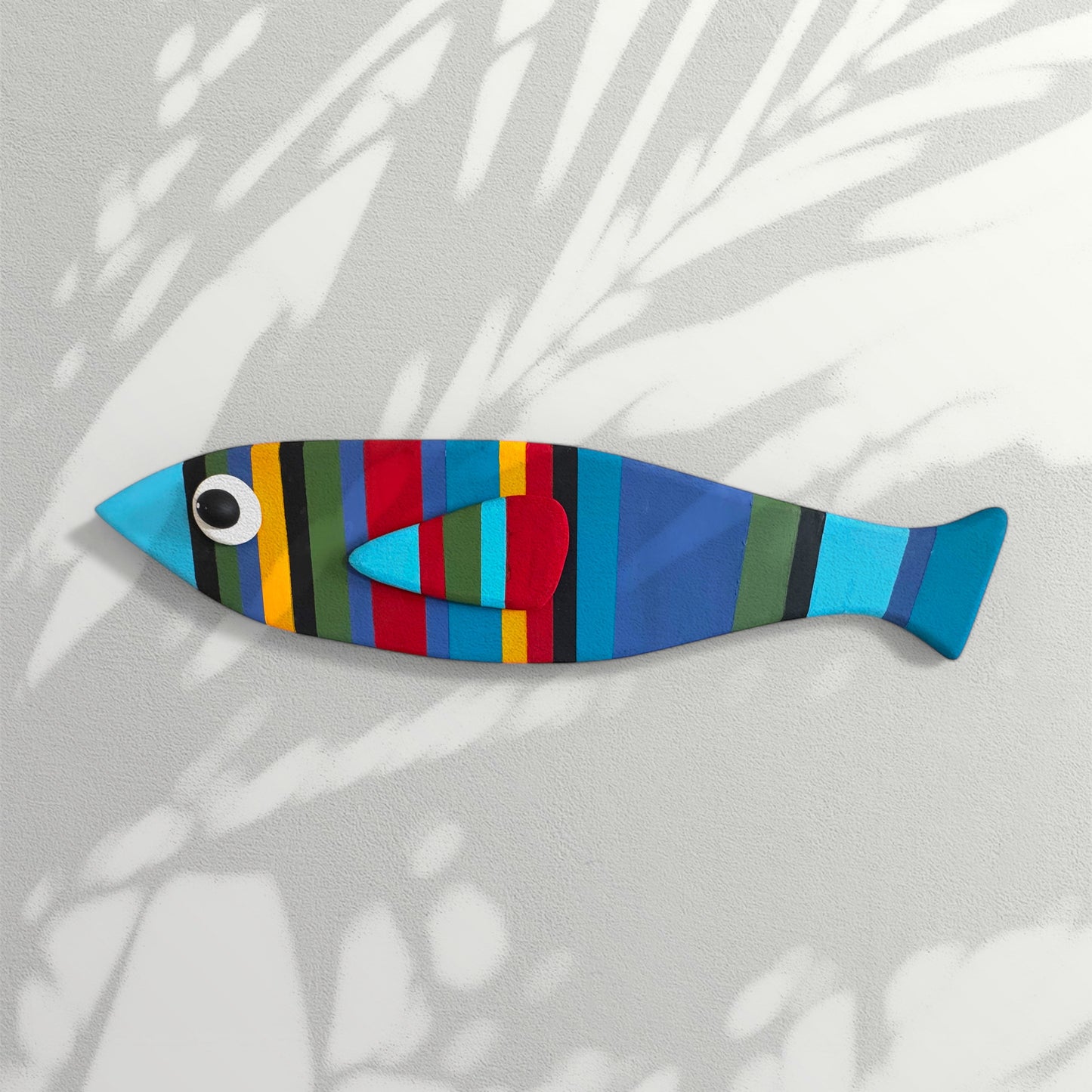 Big Colorful Striped Fish Wall Decoration