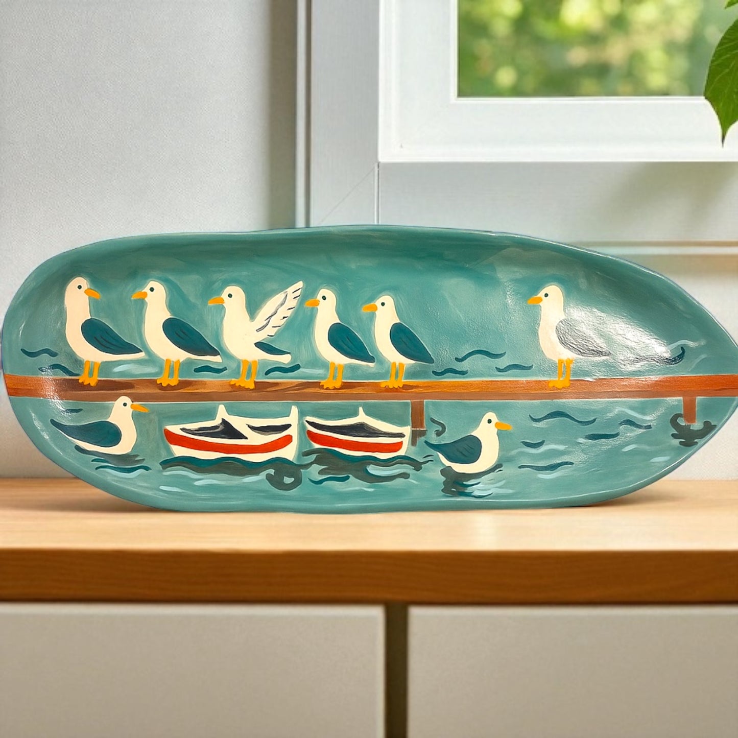 Seagulls Long  Plate