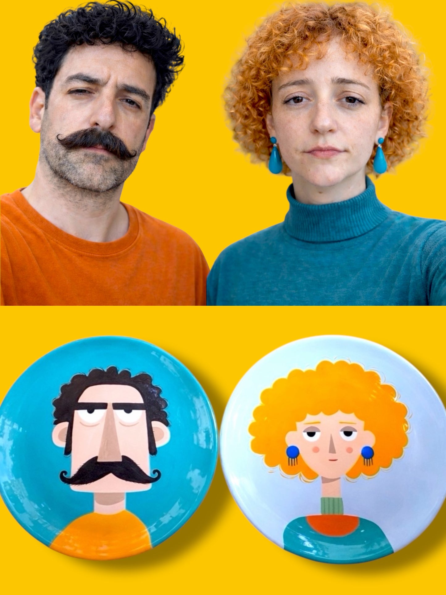Custom Round Plates – Hand-Painted Ceramic