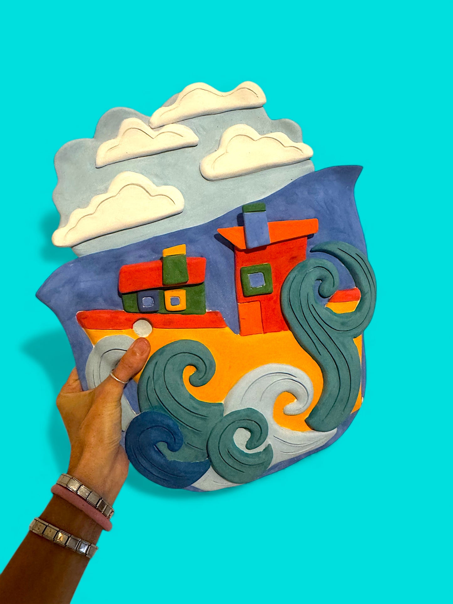 The Fishing Boat - Wall Sculpture