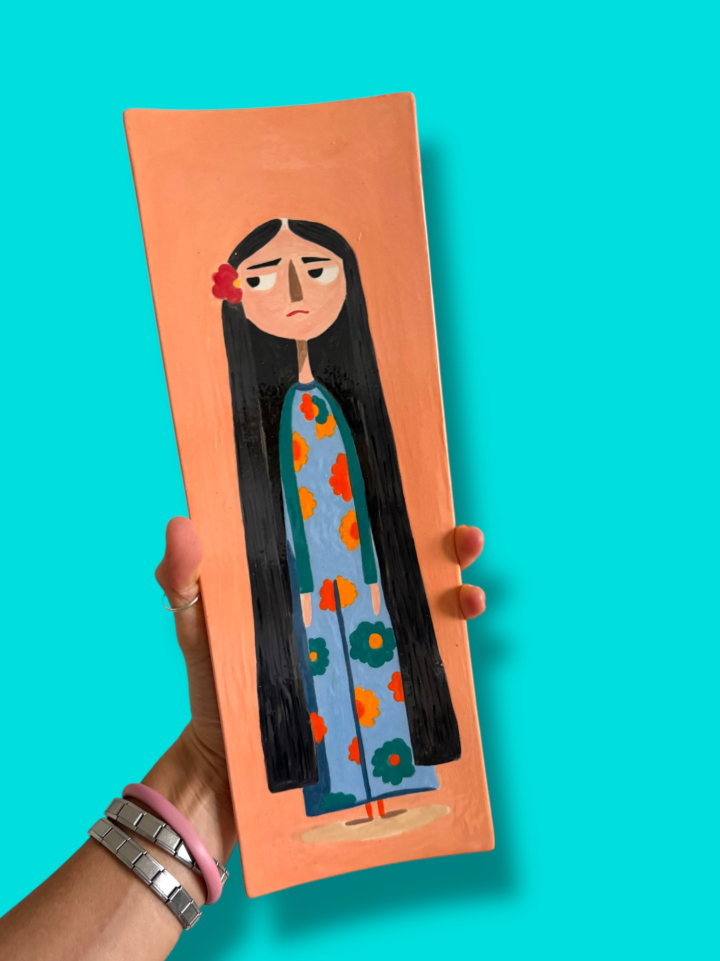 The Flowers Girl Rectangular Plate