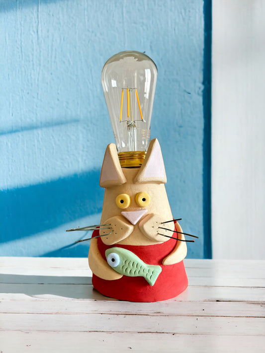 Lampada per gatti in ceramica