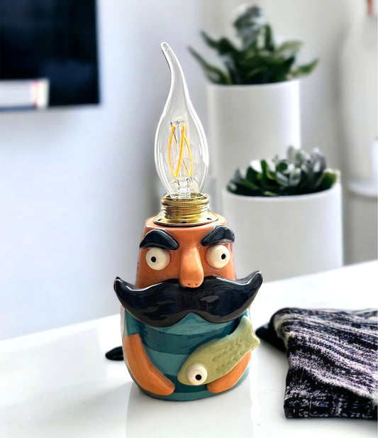 Lampada pescatore in ceramica