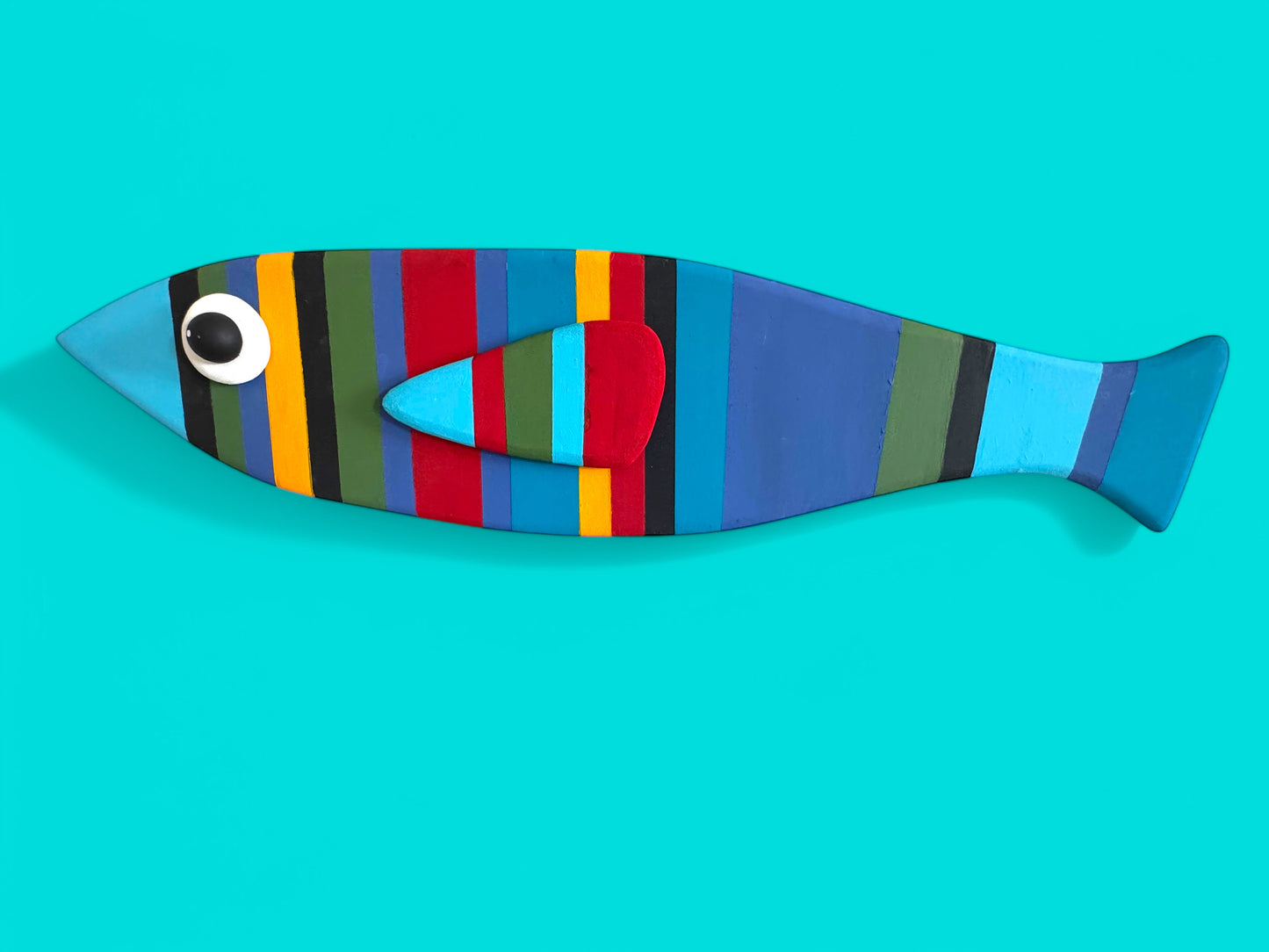 Big Colorful Striped Fish Wall Decoration