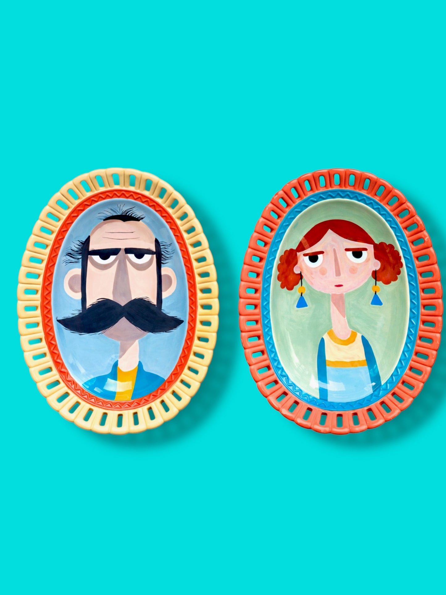 The Vintage Couple  ceramic plates