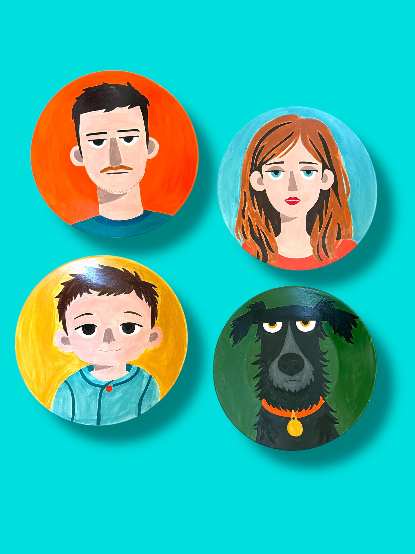 Custom Round Plates – Hand-Painted Ceramic