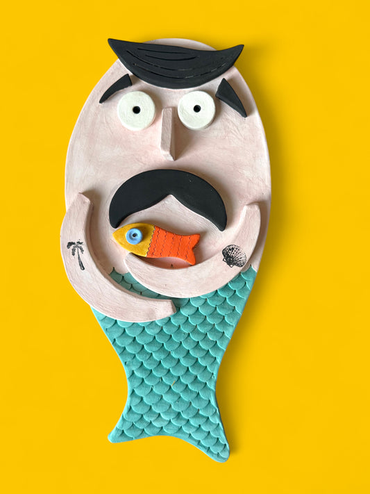 Ceramic Merman Wall Decor