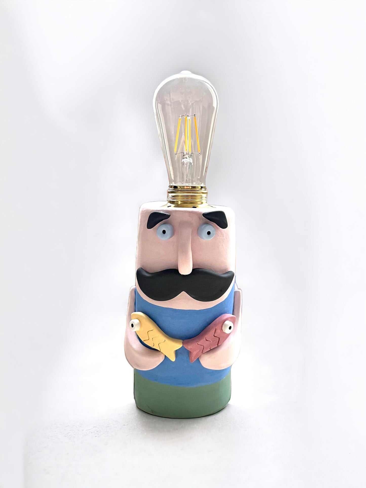 Lampada pescatore in ceramica