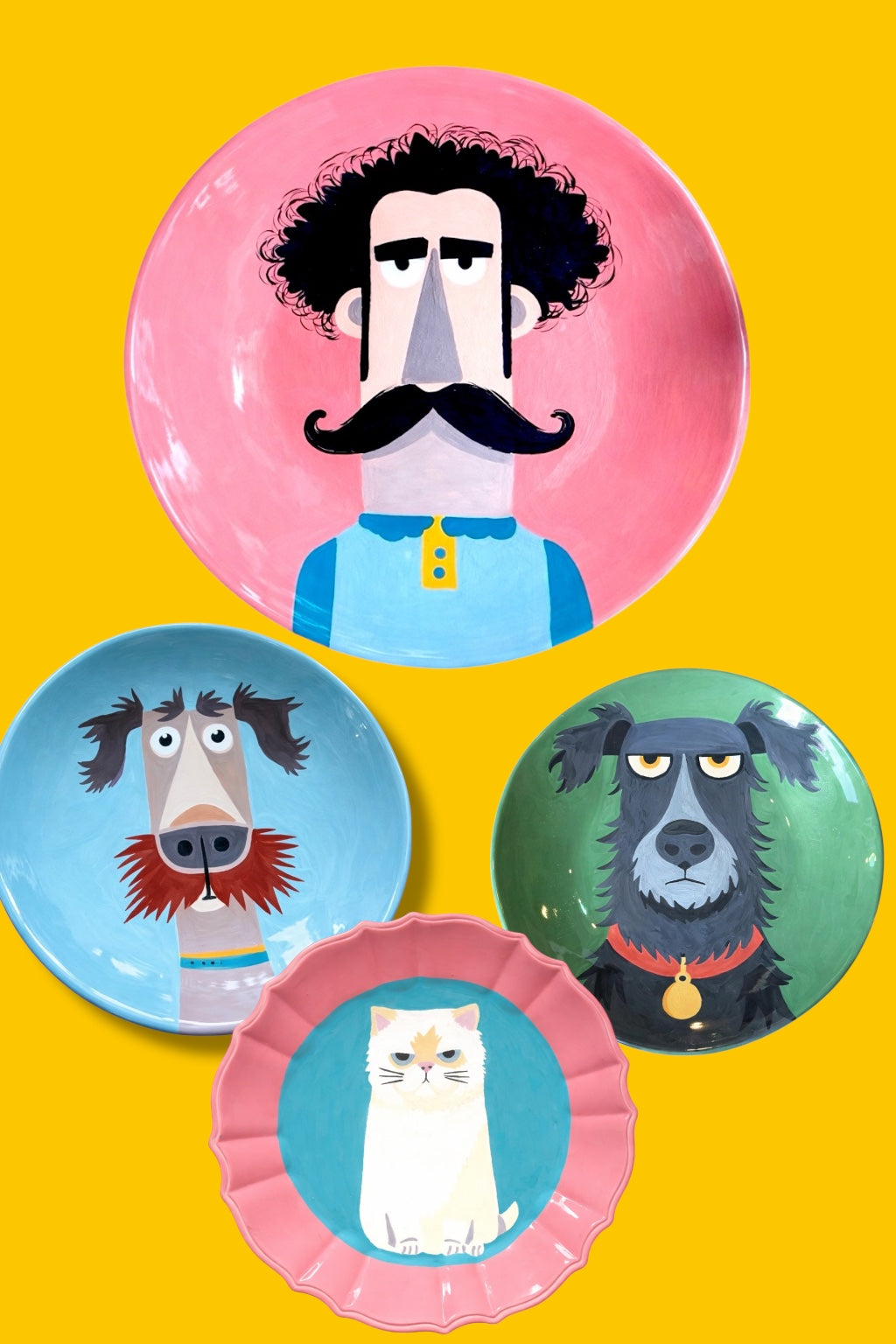 Custom Round Plates – Hand-Painted Ceramic