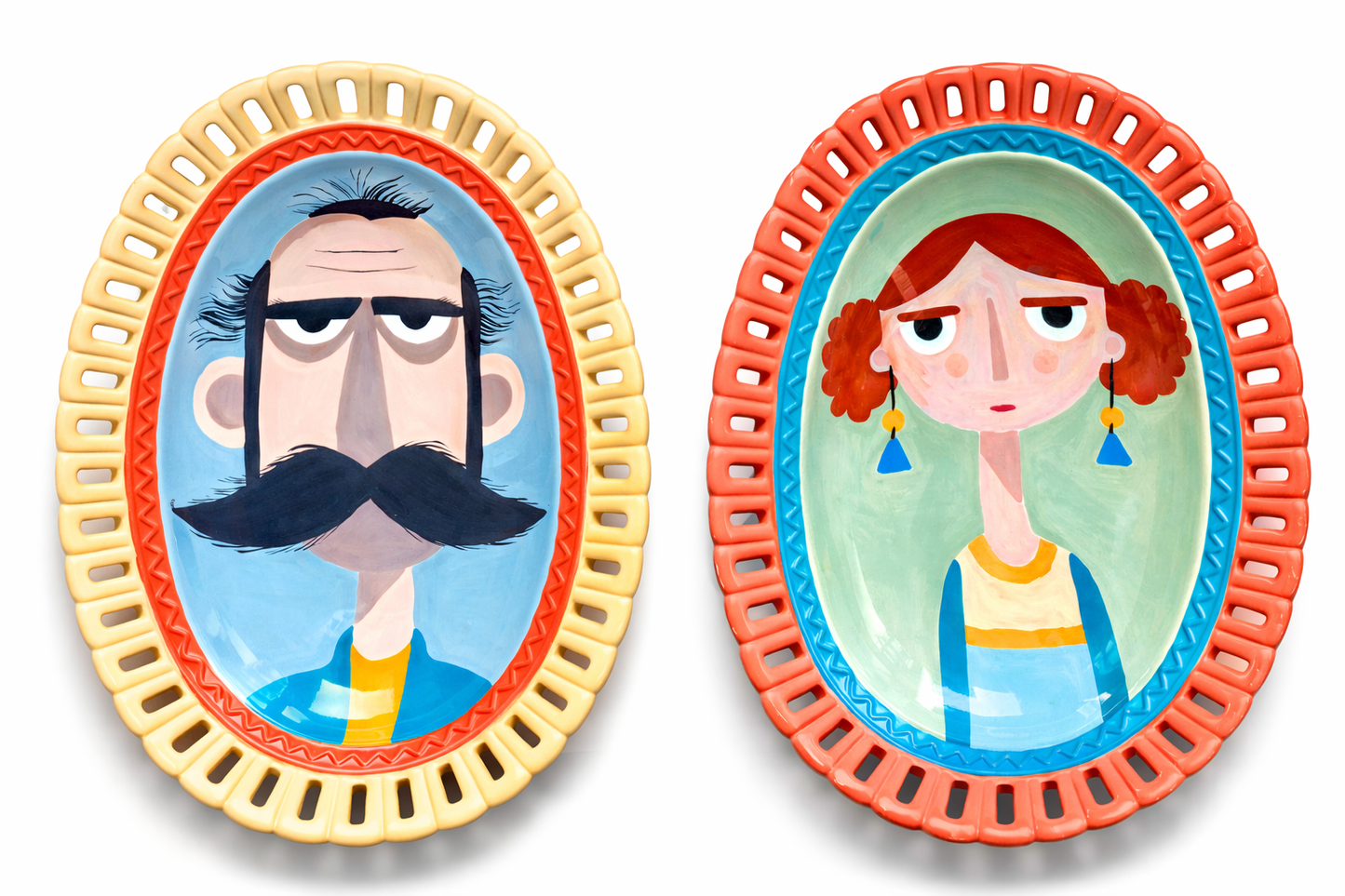 The Vintage Couple  ceramic plates
