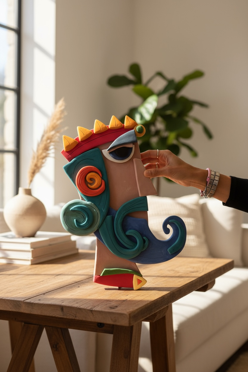 The King – Hand-Sculpted Ceramic Wall Piece