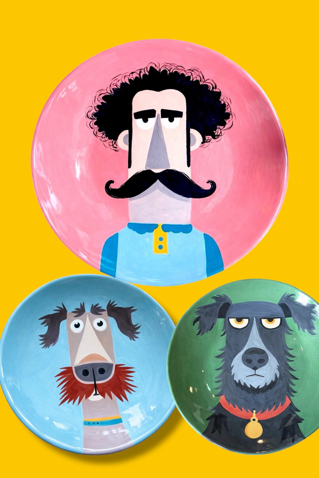 Custom Round Plates – Hand-Painted Ceramic