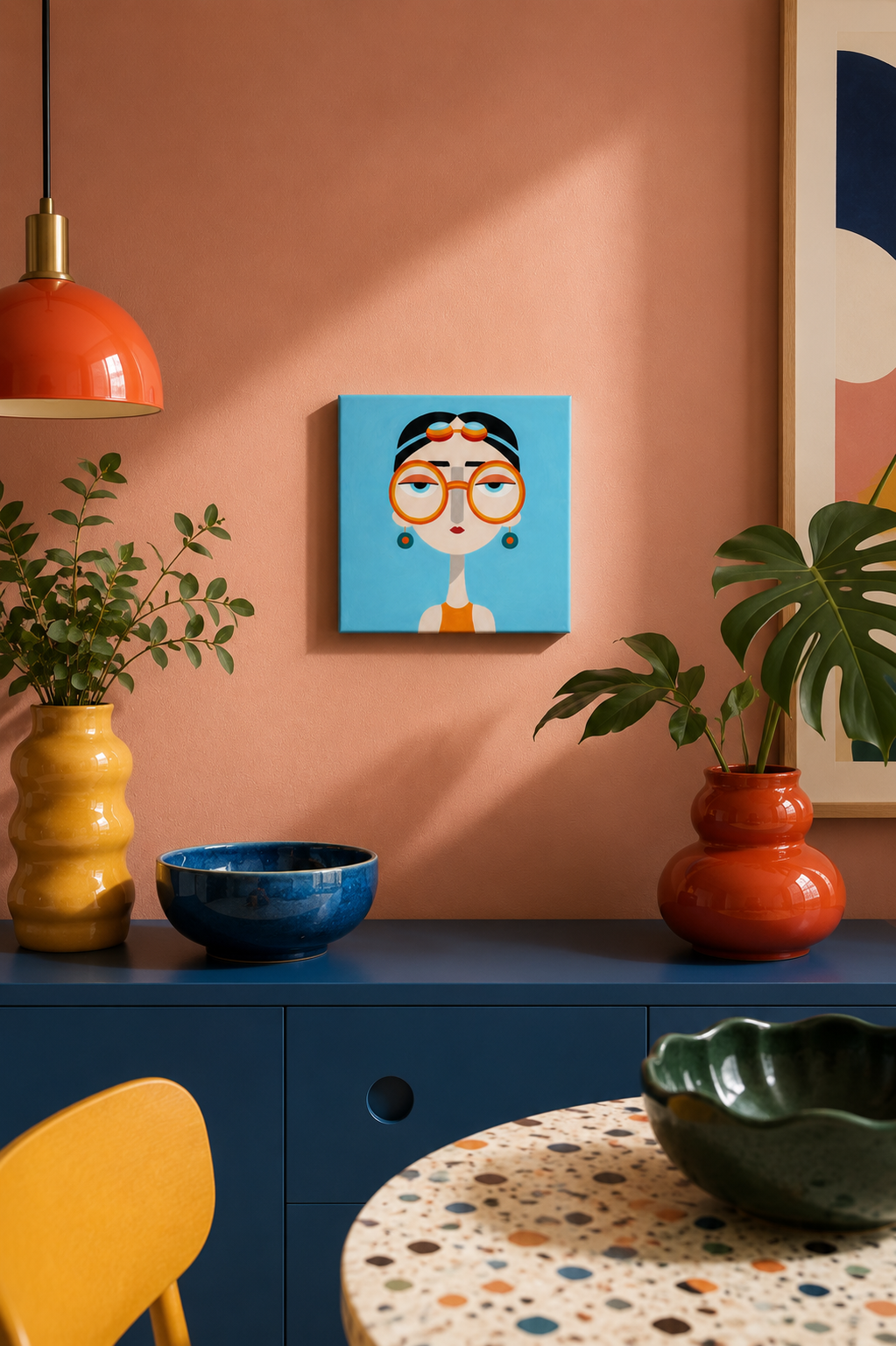 Swimming Lady Tile – Hand-Painted Ceramic Wall Tile