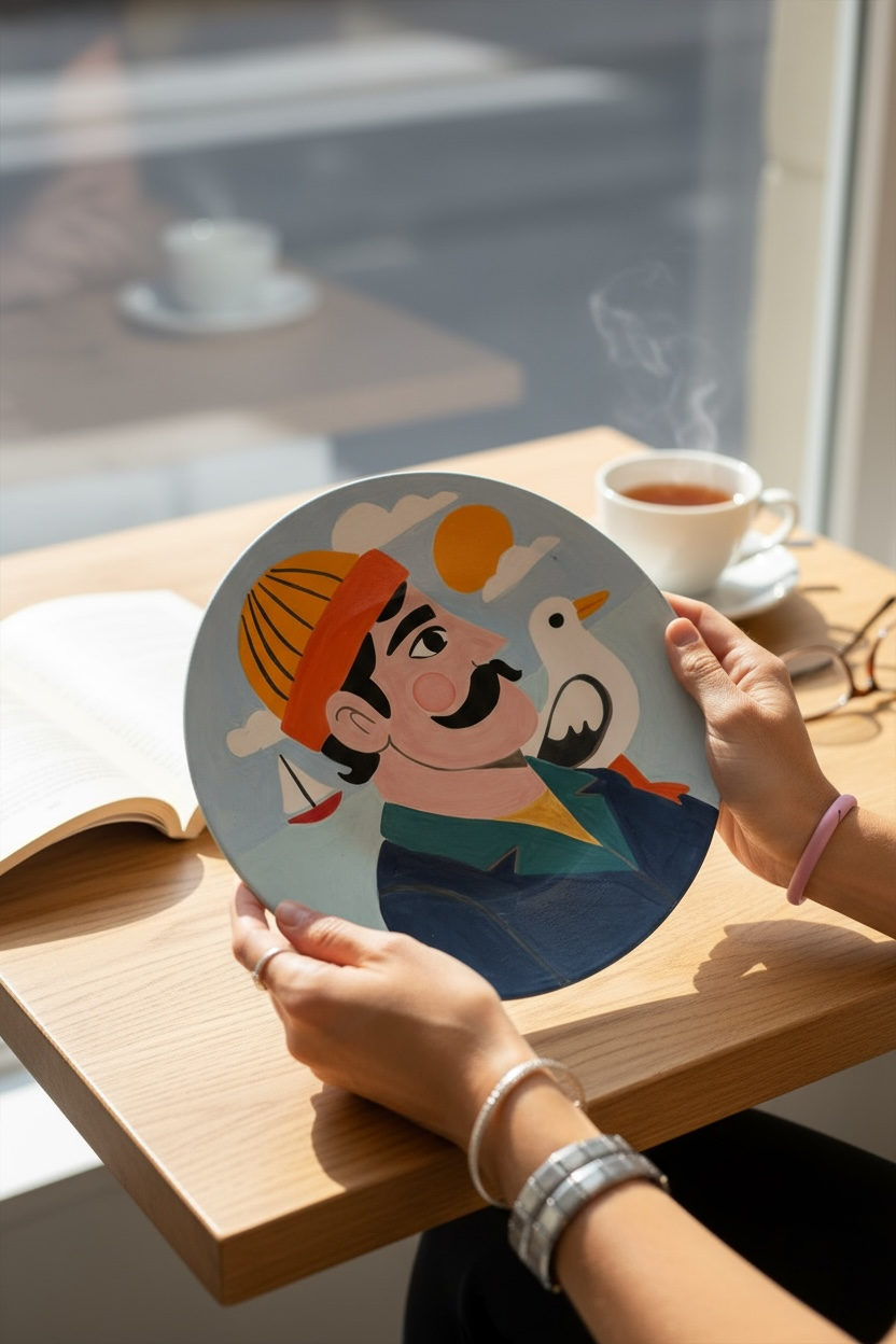 The Seagull and the Sailor Big Round Plate