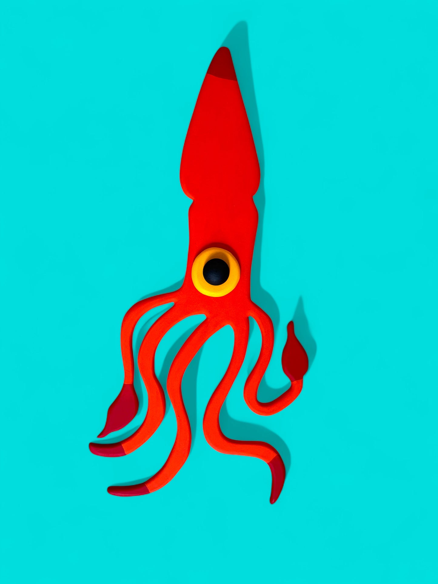 Big Colorful Squid Fish Wall Decoration