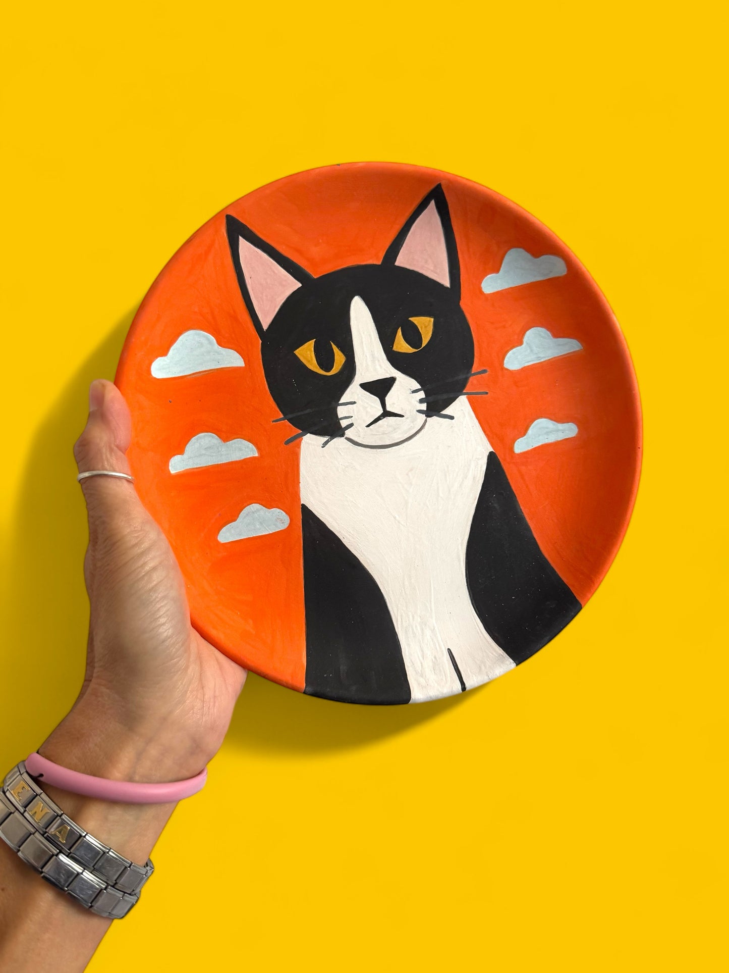 The Tuxedo Cat Ceramic Plate