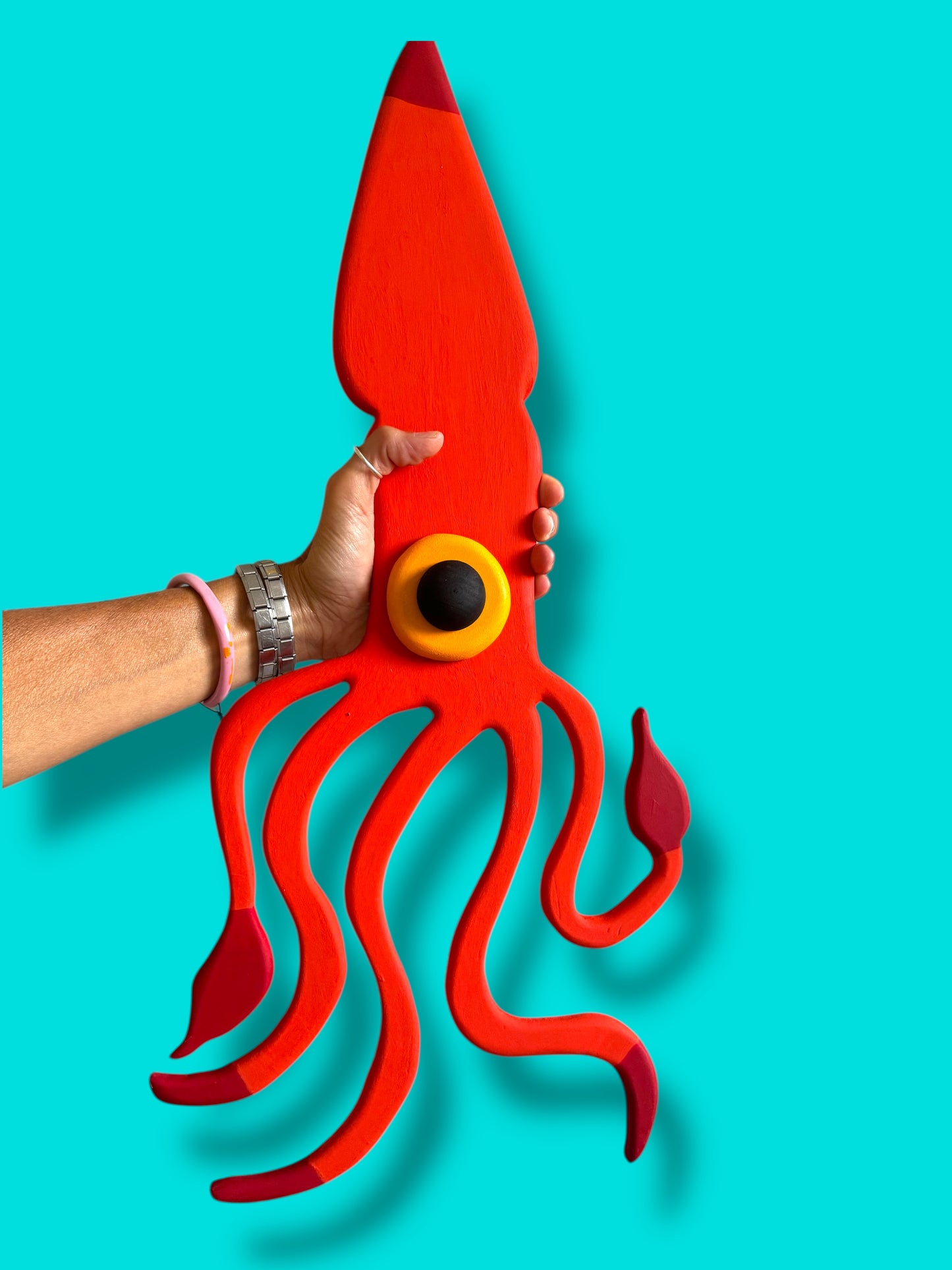 Big Colorful Squid Fish Wall Decoration