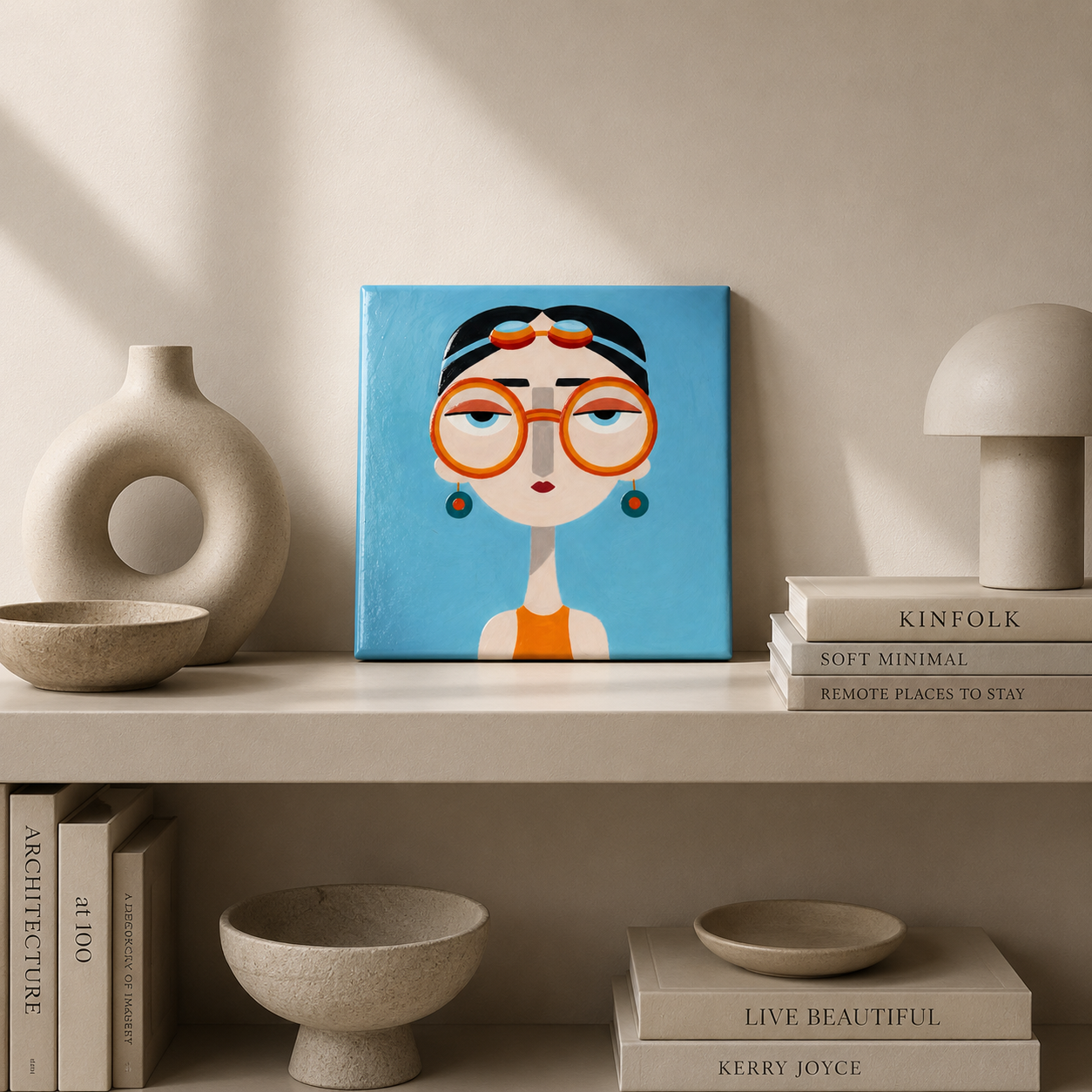 Swimming Lady Tile – Hand-Painted Ceramic Wall Tile