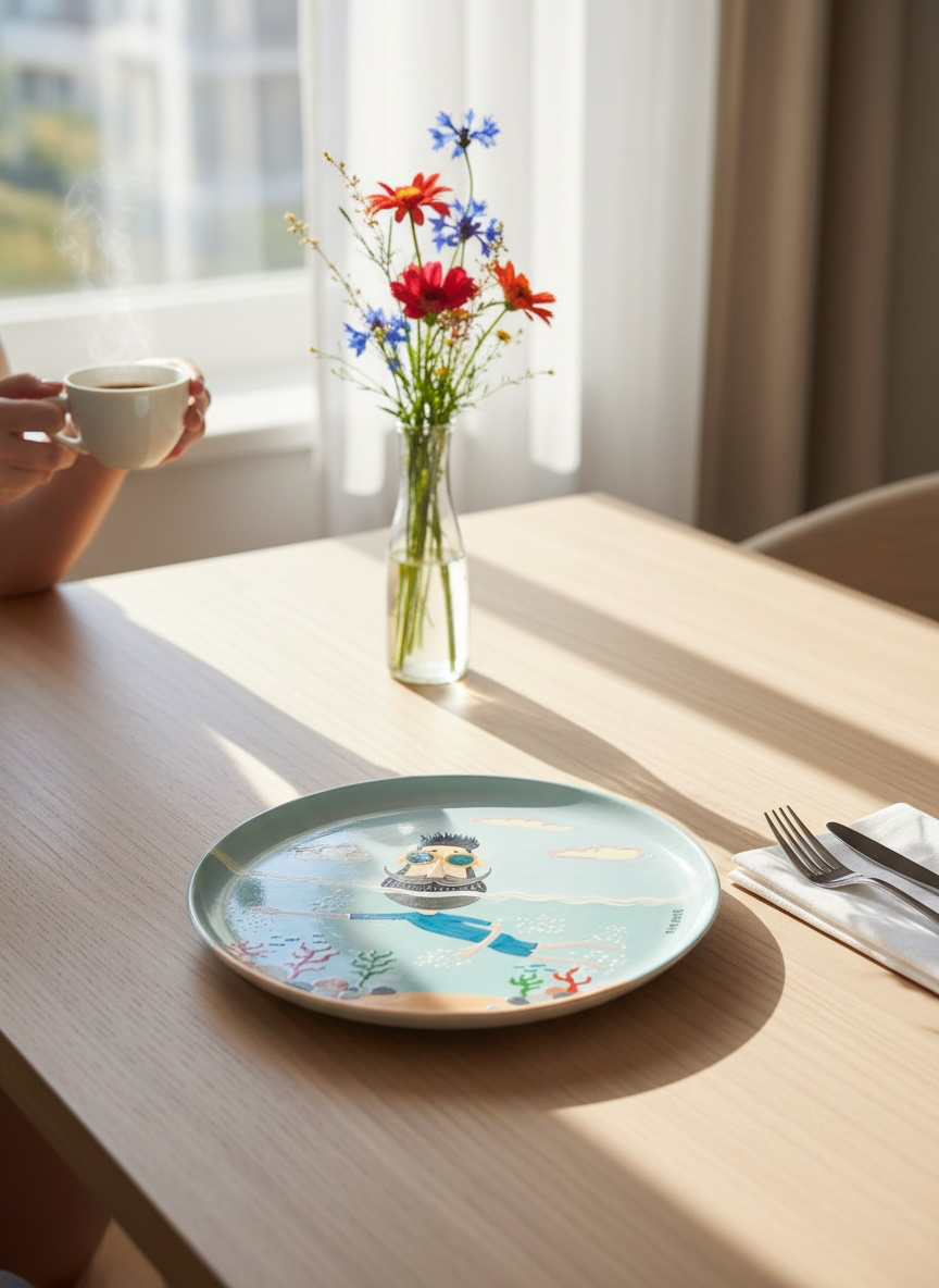The Underwater Ceramic Round Plate