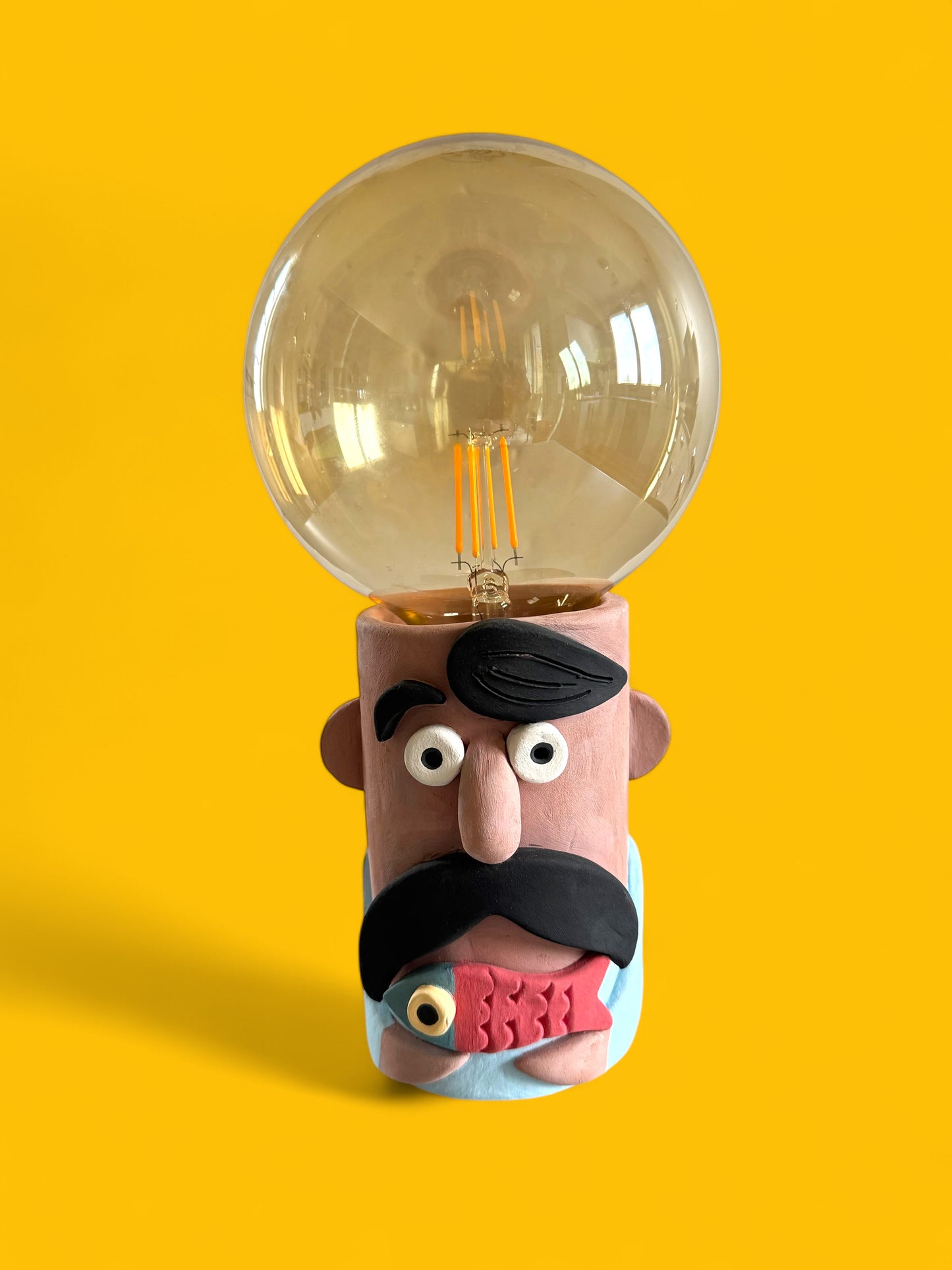 Lampada  pescatore in ceramica