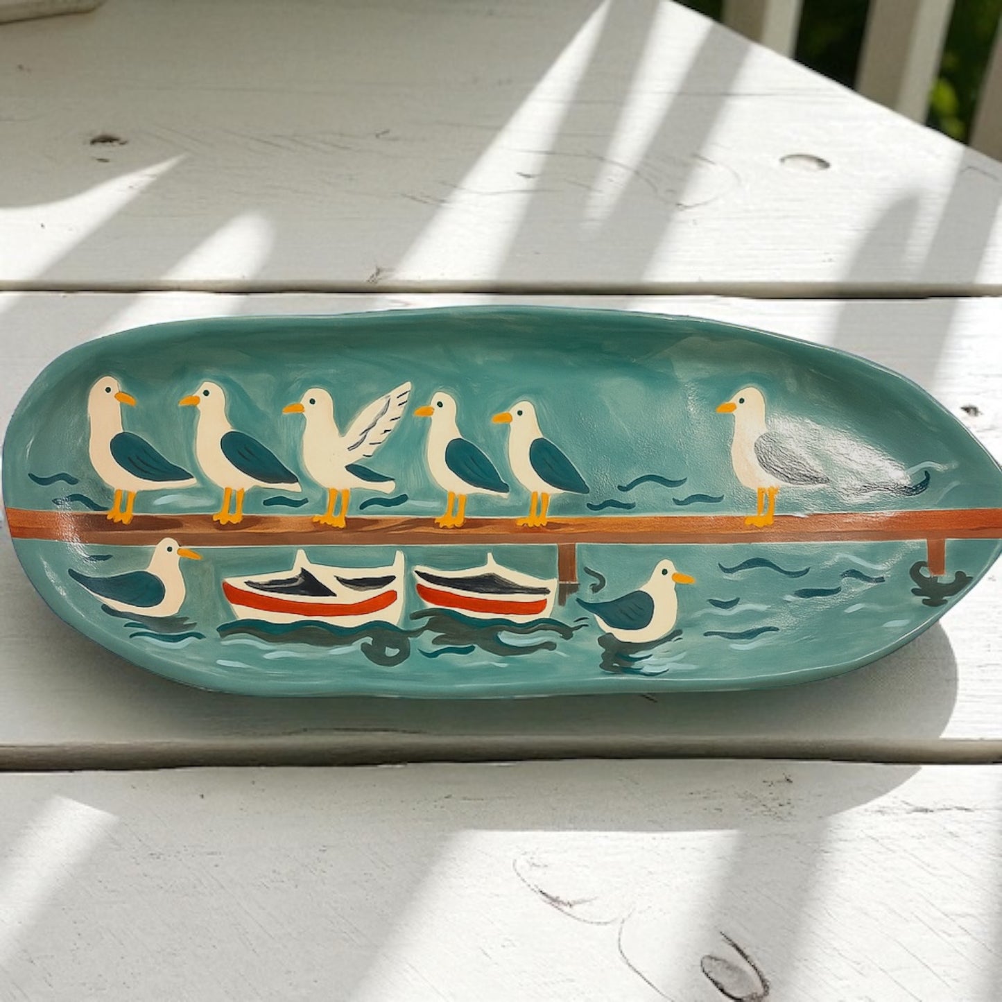 Seagulls Long  Plate