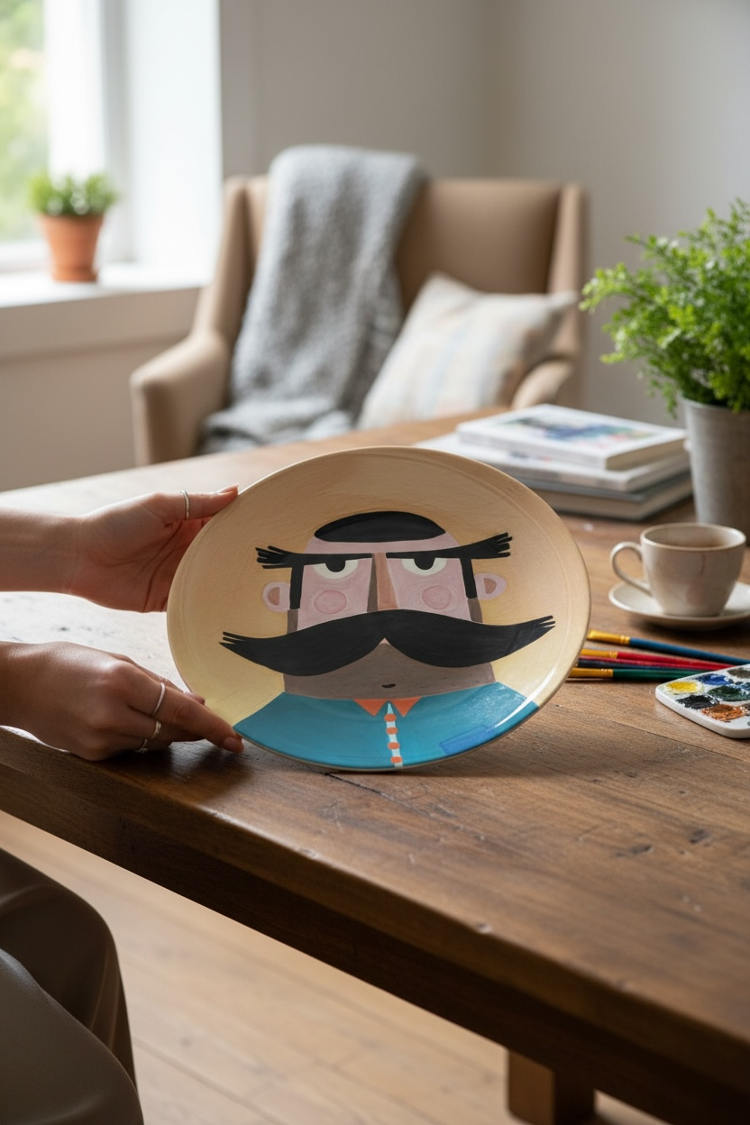 Big Mustaches Ceramic Plate