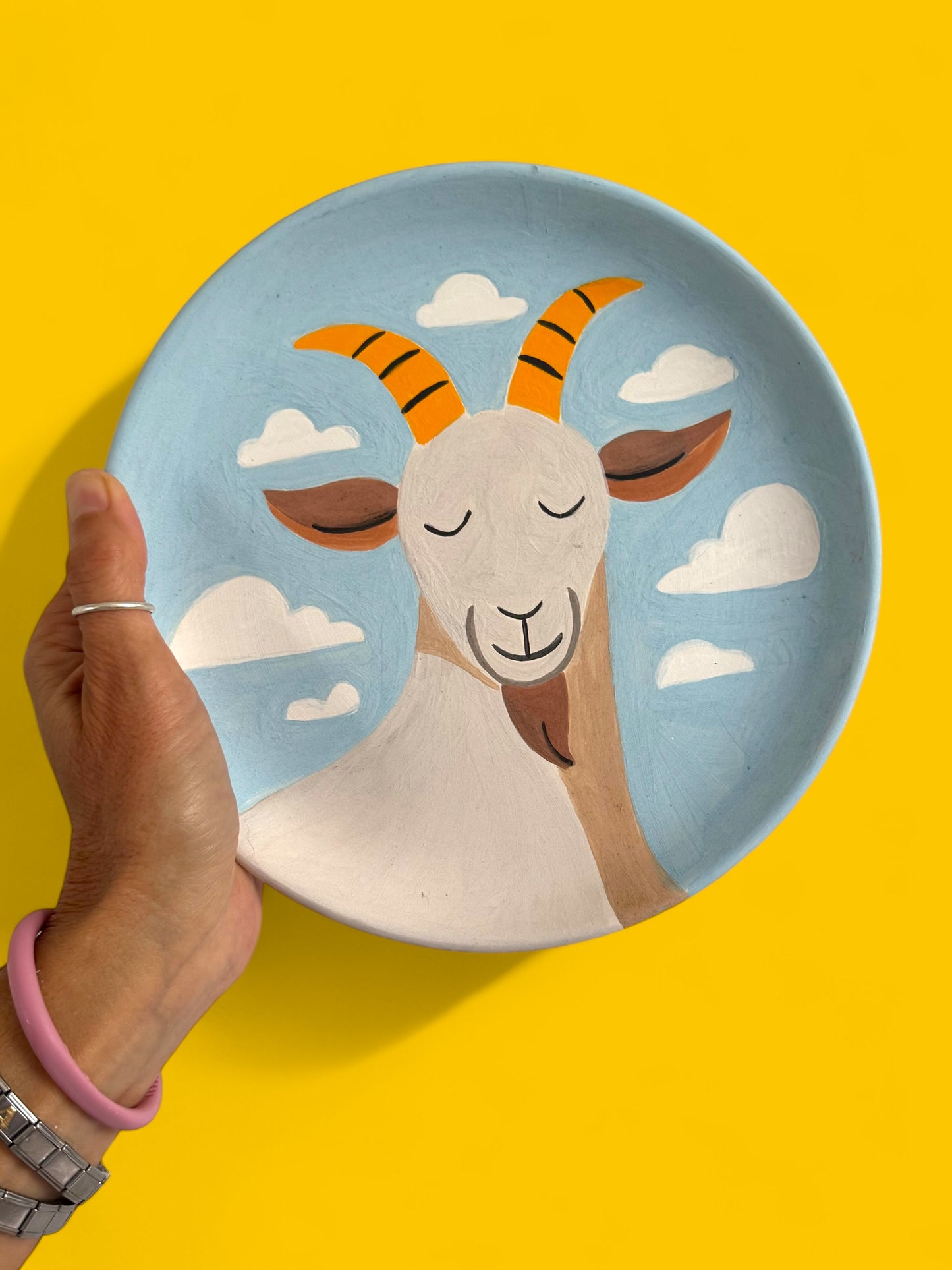 The Dreaming Goat Ceramic Plate