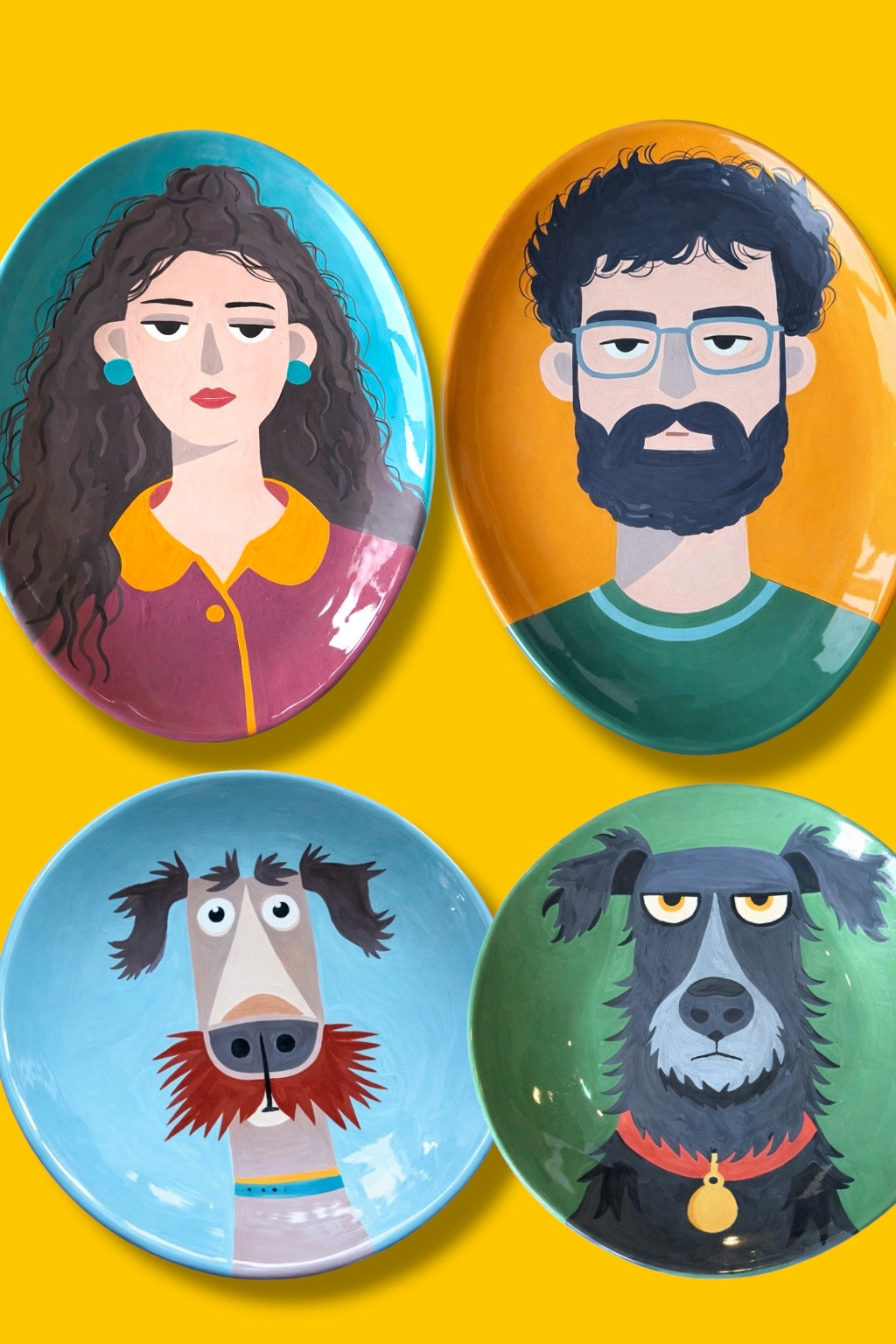 Custom Oval Plates – Hand-Painted Ceramic (22 x 30 cm)