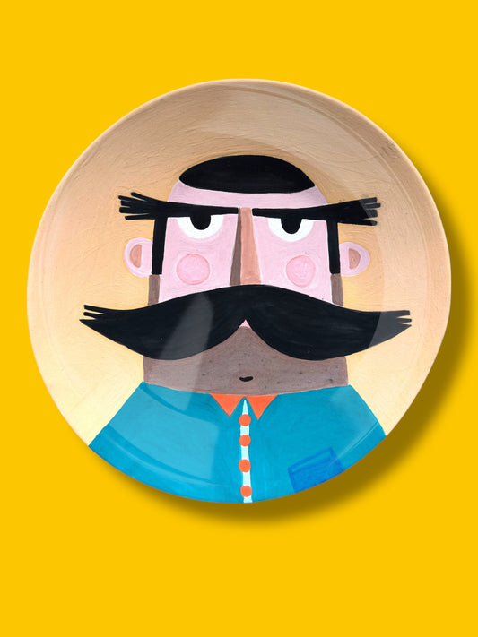 Big Mustaches Ceramic Plate