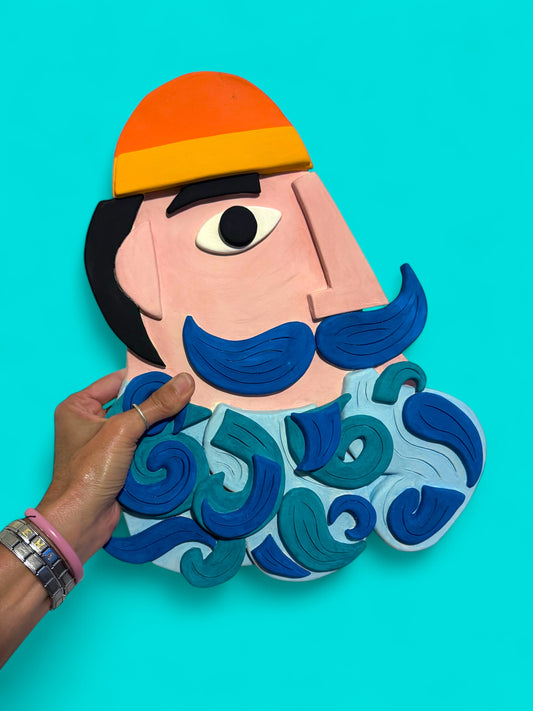 “Il Marinaio – Hand-Sculpted Ceramic Wall Piece
