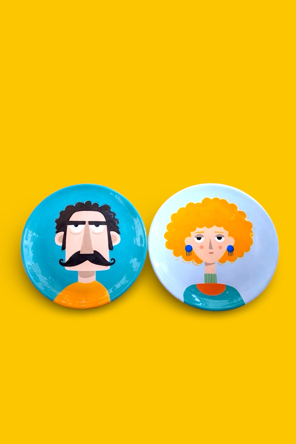 The Couple Ceramic Plates