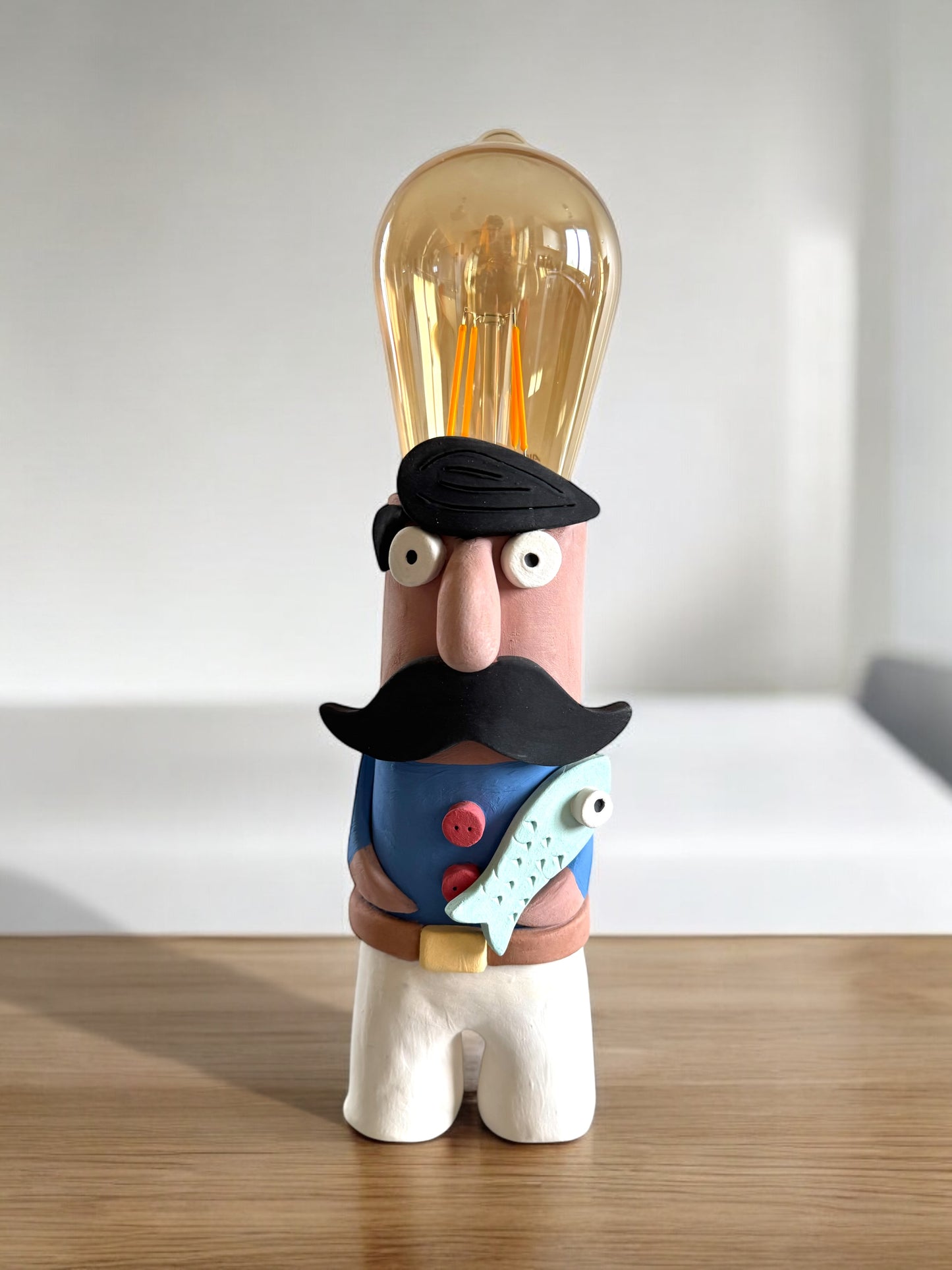 Lampada da pescatore in ceramica